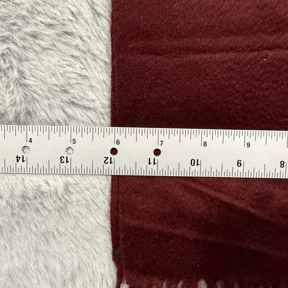 Loro Piana Scarf Mens Burgundy Red 100% Cashmere Italy Fringed Luxury Wrap Shawl - Picture 11 of 11